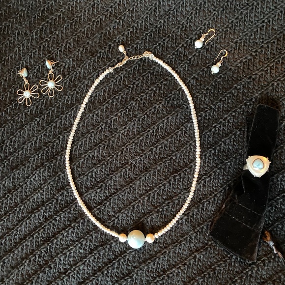 Larimar and Pearl Set - Picture 1 of 8